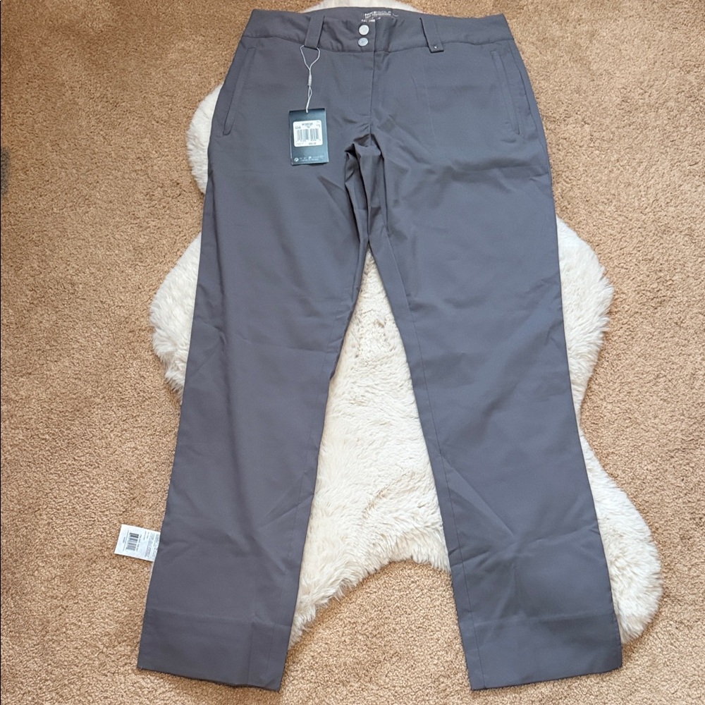 Womens Gray Straight-Leg Performance Pants